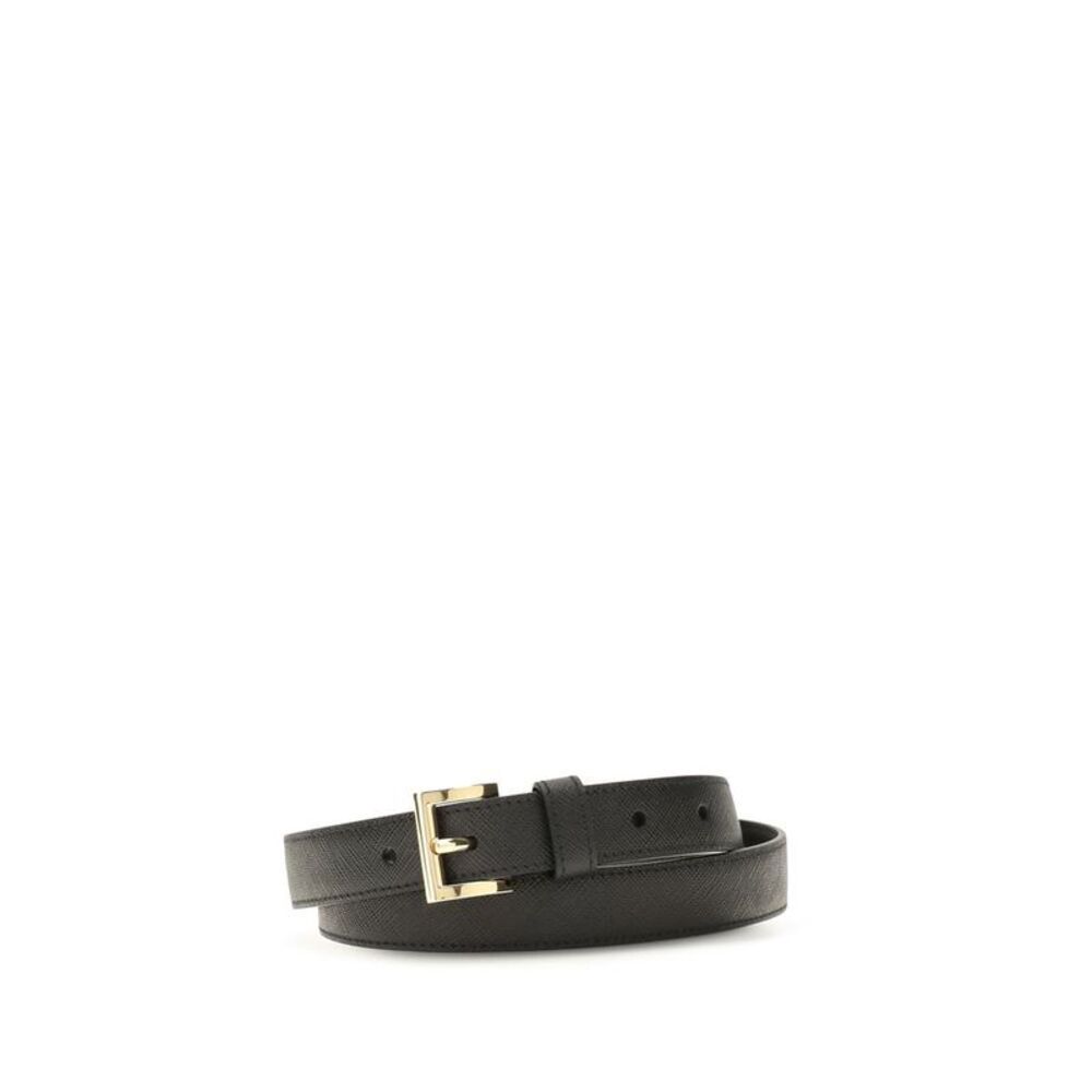 Prada Black Calf Leather Bos Taurus Regular Women's Belt